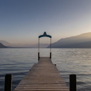 Au crépuscule, sur le Lac du Bourget