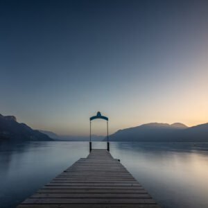 Pose longue du soir sur le Lac du Bourget
